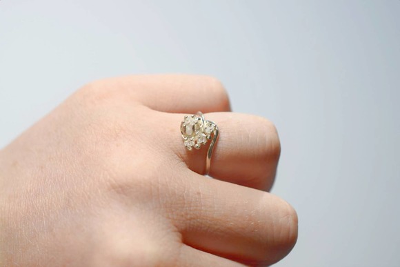 engagement ring, boho wedding ring, rough diamond ring - Picture 1 of 6